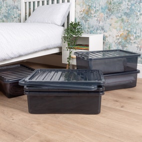 Wham Crystal Set of 5 Underbed Boxes & Lids, 32L