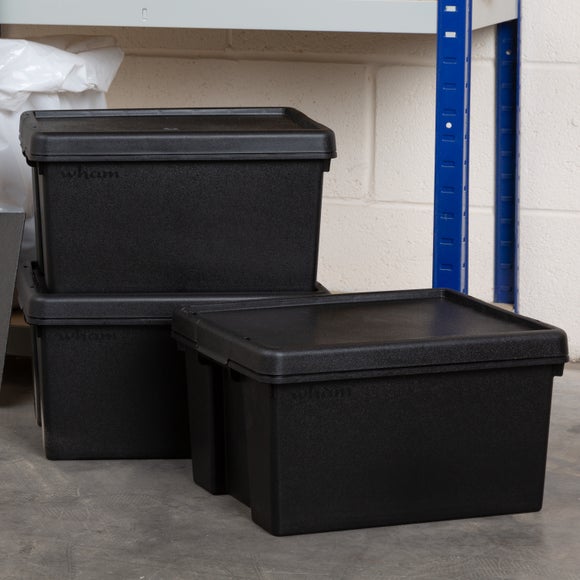 Wham Bam 16L Set Of 3 Stackable Boxes & Lids | Dunelm