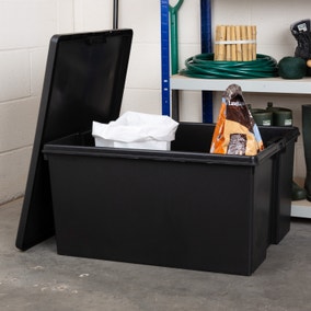 Wham Bam 150L Black Plastic Storage Box & Lid