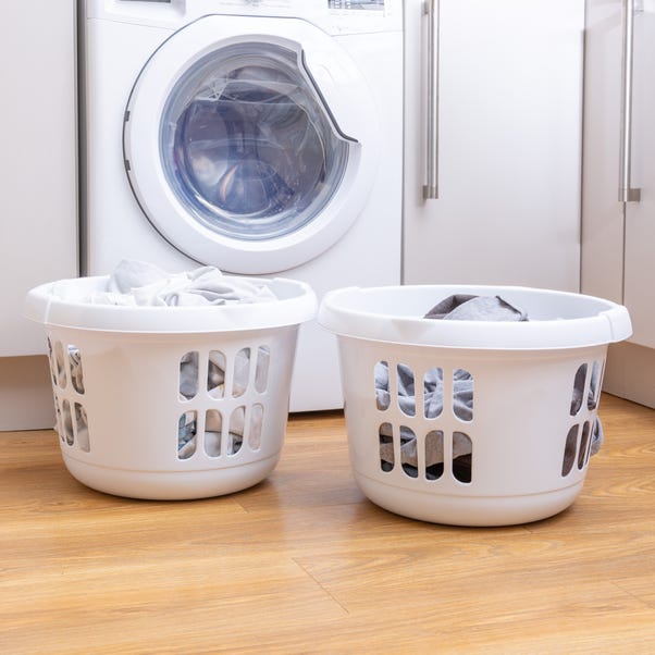 Wham Casa Set of 2 Round Plastic Laundry Baskets image 1 of 4