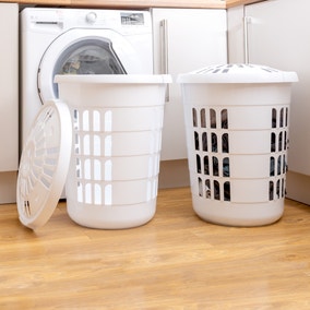 Wham Casa Set of 2 Round Plastic Laundry Hampers
