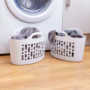 Wham 8l Set Of 2 Plastic Flexi Laundry Baskets
