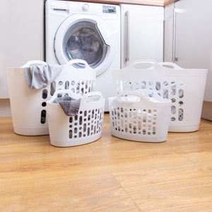 Wham 8/50l Set Of 4 Plastic Flexi Laundry Baskets