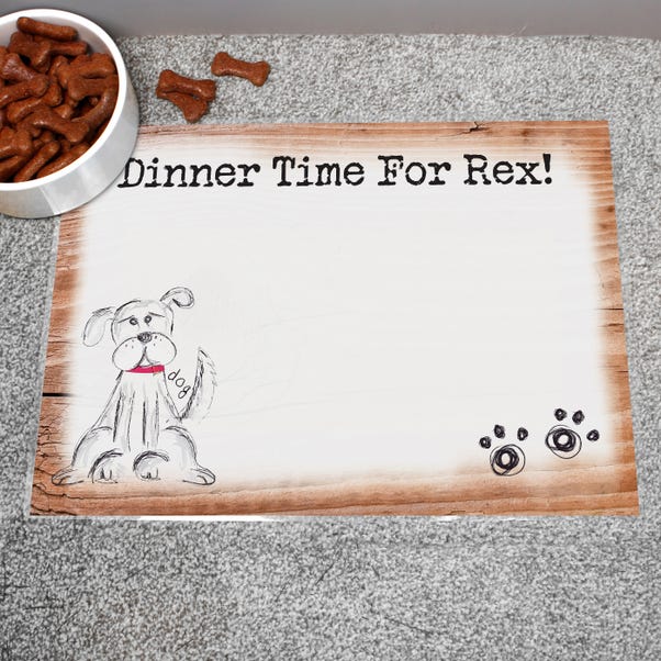  Personalised Scribble Dog Pet Bowl Mat image 1 of 3