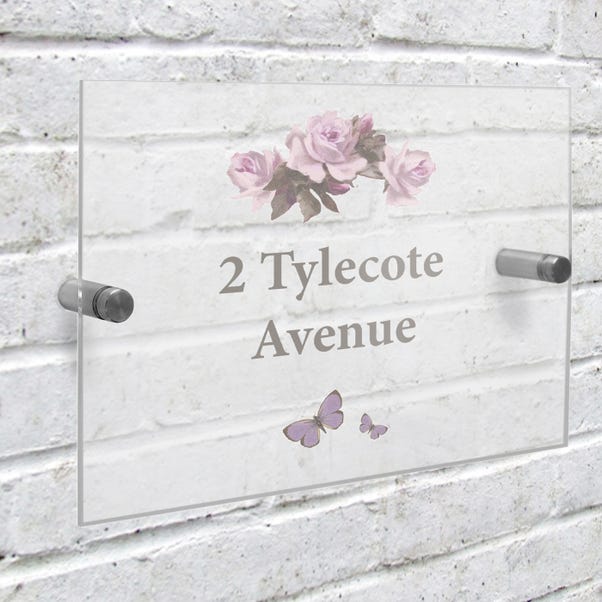 Personalised Vintage Rose Acrylic House Sign image 1 of 4