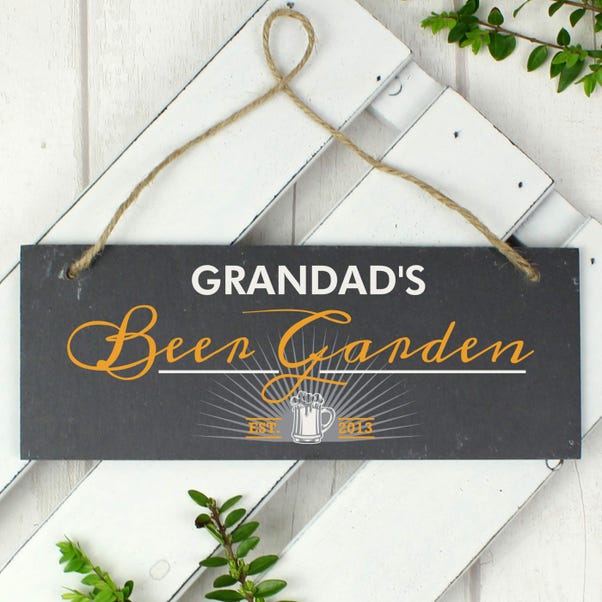 Personalised Beer Garden Printed Hanging Slate Plaque image 1 of 4