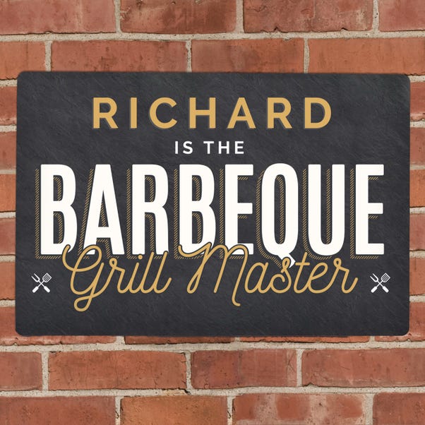 Personalised BBQ Grill Master Metal Sign image 1 of 4