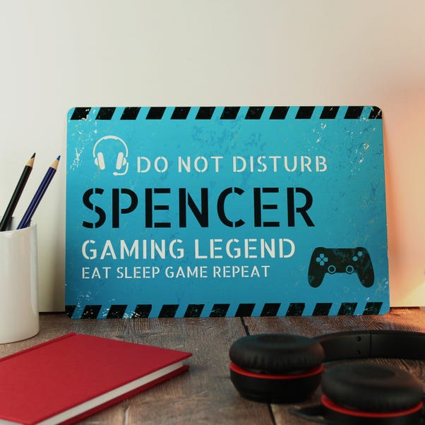 Personalised Gamer Do Not Disturb Metal Sign image 1 of 4