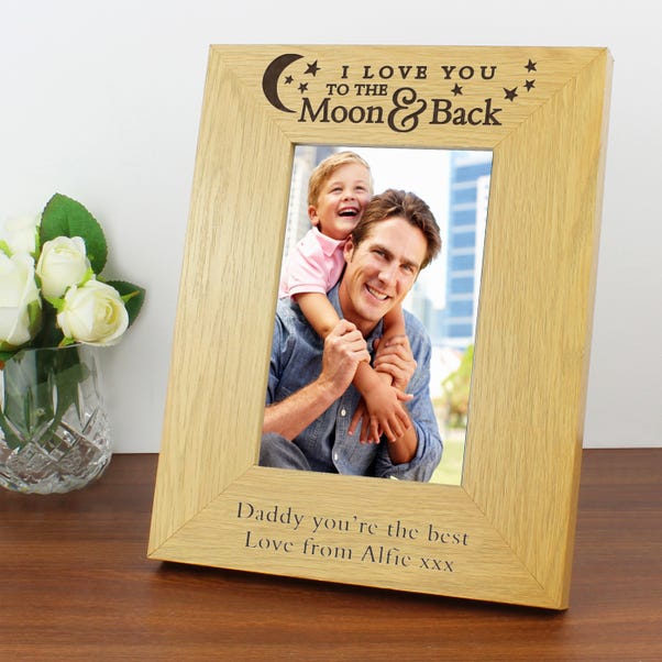  Personalised To the Moon and Back Oak Effect Portrait Photo Frame  image 1 of 3
