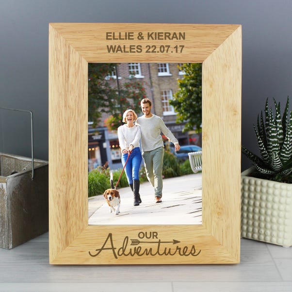 Personalised Our Adventures Light Wood Portrait Photo Frame image 1 of 4