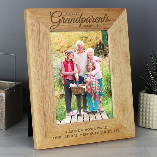 Personalised The Best Grandparents Light Wood Portrait Photo Frame image 1 of 5