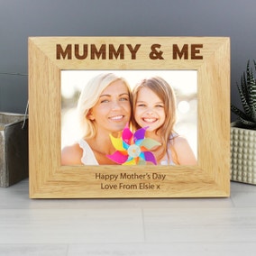 Personalised Mummy and Me Light Wood Landscape Photo Frame