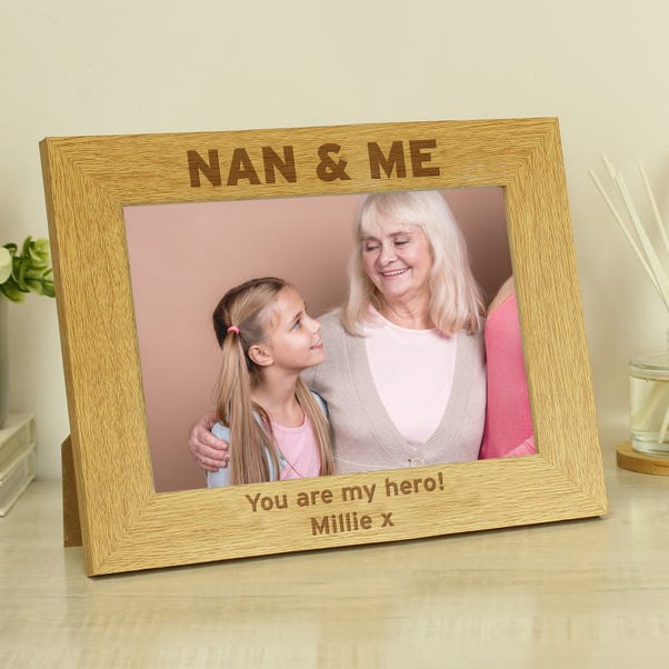  Personalised Nan and Me Wooden Landscape Photo Frame  image 1 of 4