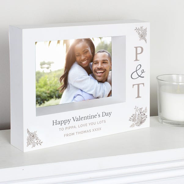  Personalised Couples Initials Landscape Box Photo Frame  image 1 of 3