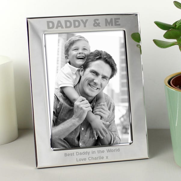  Personalised Silver Daddy and Me Portrait Photo Frame  image 1 of 4
