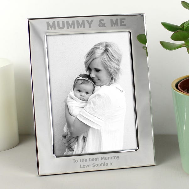  Personalised Silver Mummy and Me Portrait Photo Frame  image 1 of 4