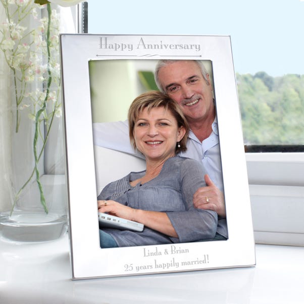  Personalised Silver Decorative Portrait Photo Frame  image 1 of 3