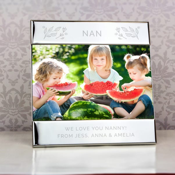  Personalised Silver Floral Landscape Photo Frame  image 1 of 3