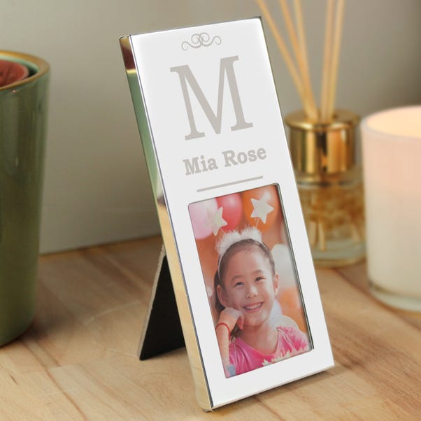  Personalised Small Initial Silver Portrait Photo Frame  image 1 of 4