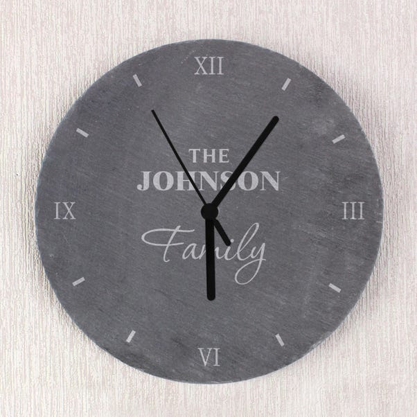 Personalised Family Slate Wall Clock image 1 of 4