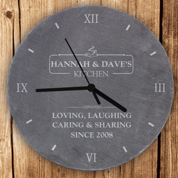 Personalised Kitchen Slate Wall Clock image 1 of 4
