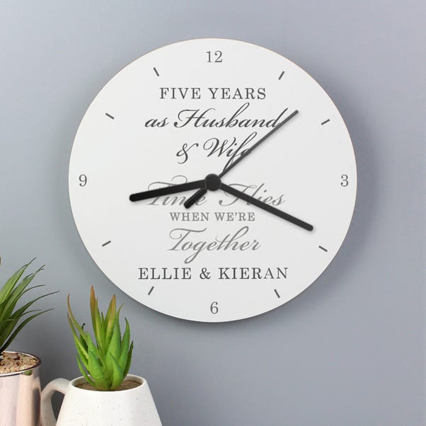 Personalised Anniversary Wooden Wall Clock image 1 of 4