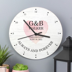 Personalised Couples Wooden Wall Clock