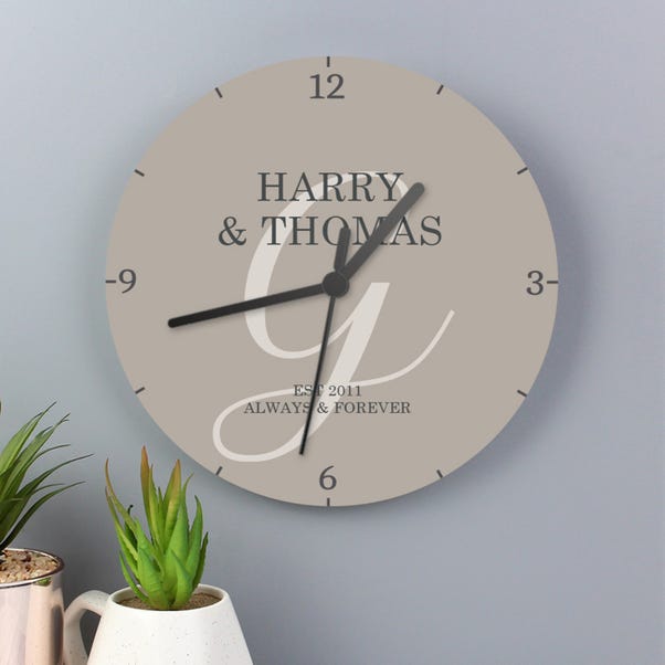 Personalised Family Wooden Wall Clock image 1 of 4