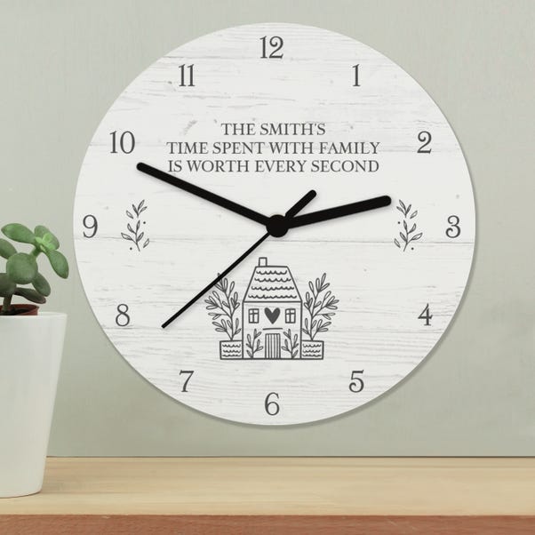 Personalised Home Shabby Chic Wooden Wall Clock image 1 of 5