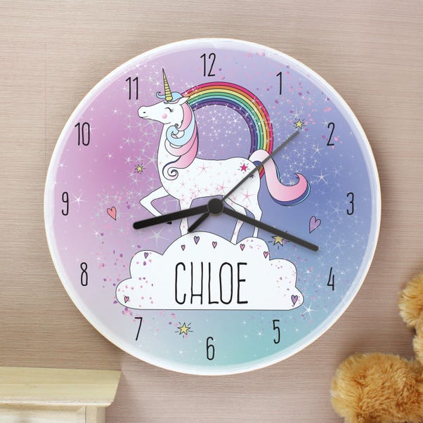 Personalised Unicorn Wooden Wall Clock image 1 of 3