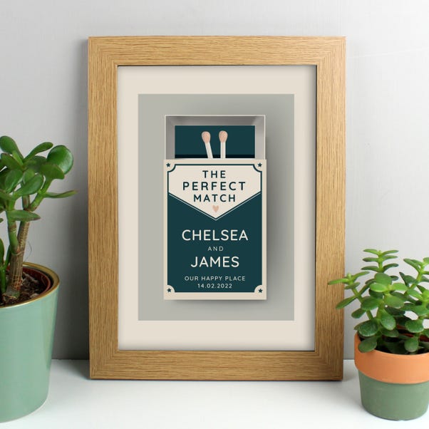 Personalised The Perfect Match A4 Oak Framed Print image 1 of 4