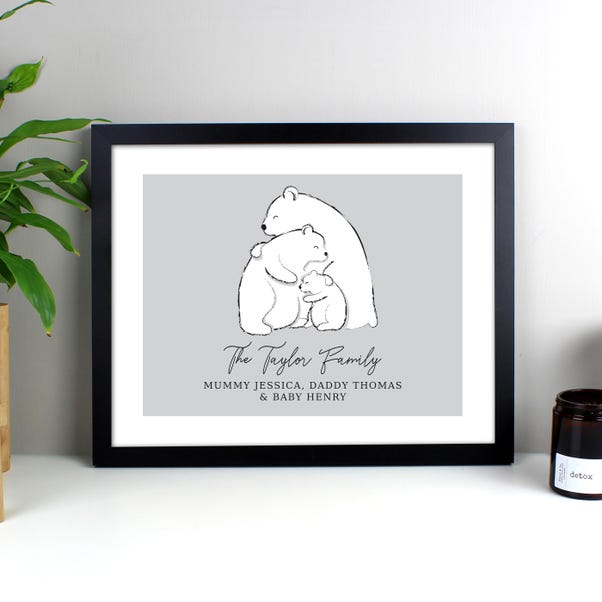 Personalised Polar Bear Family Framed Print image 1 of 4