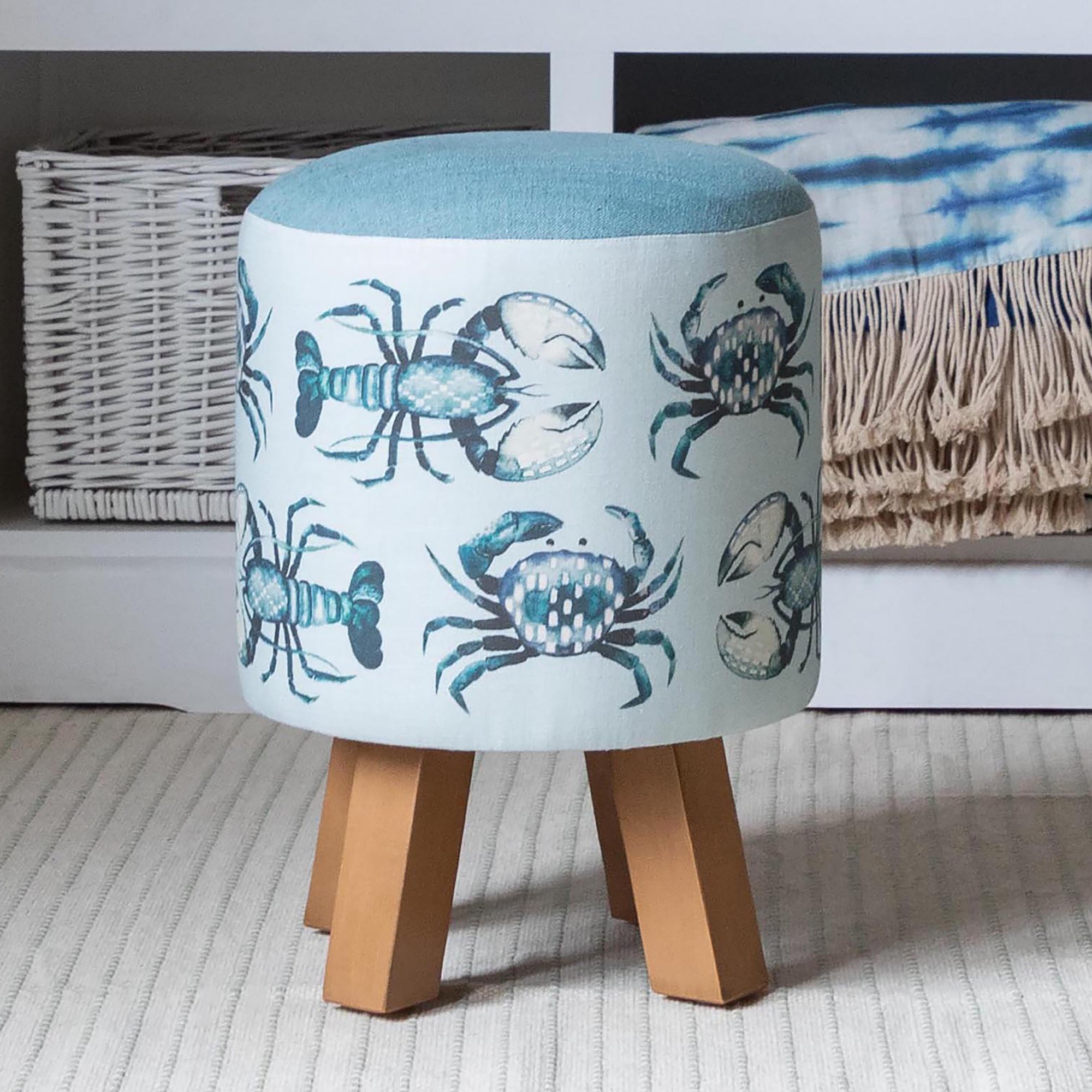 Monty Gerroa Footstool Blue