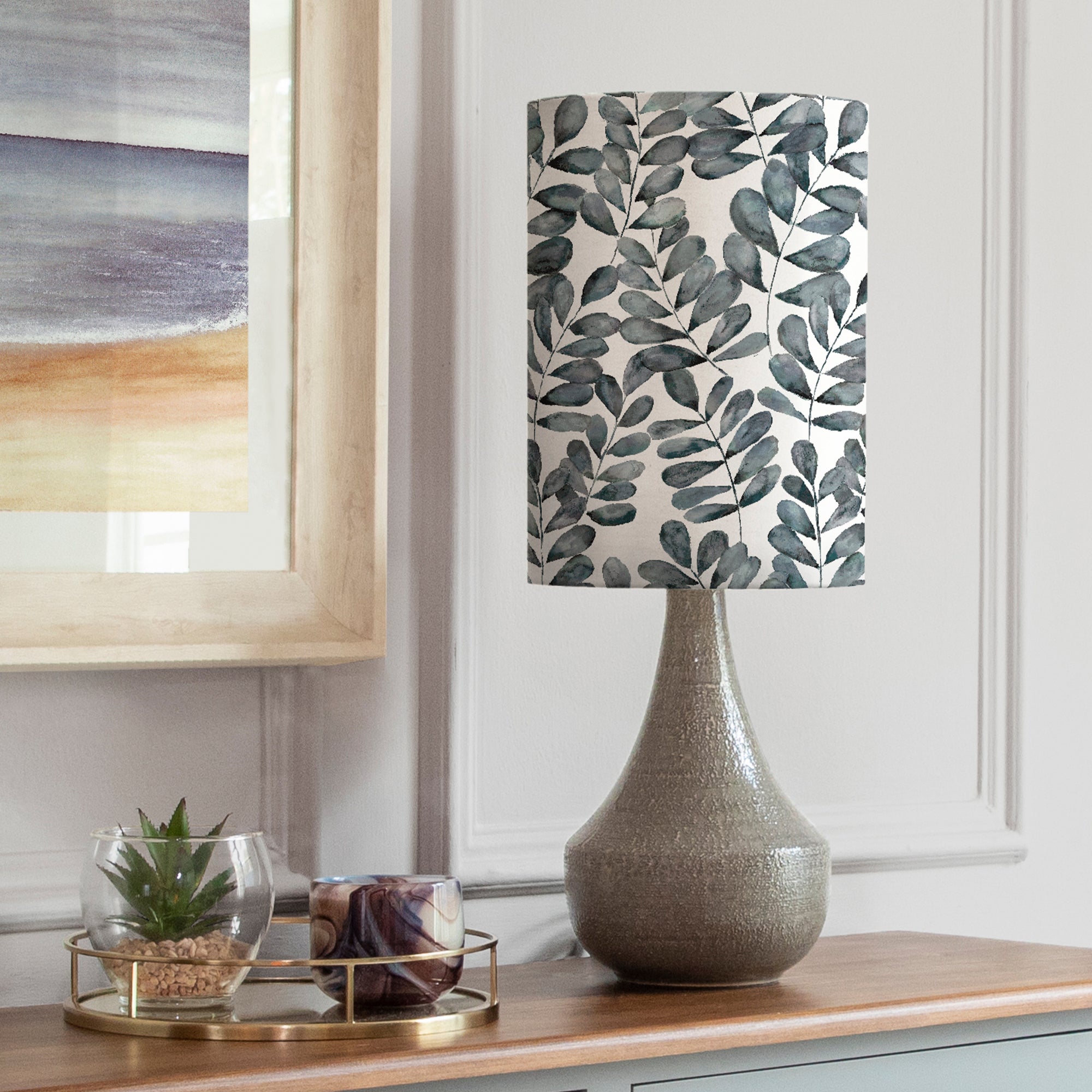 Agri Table Lamp With Rowan Shade Rowan Blue Grey