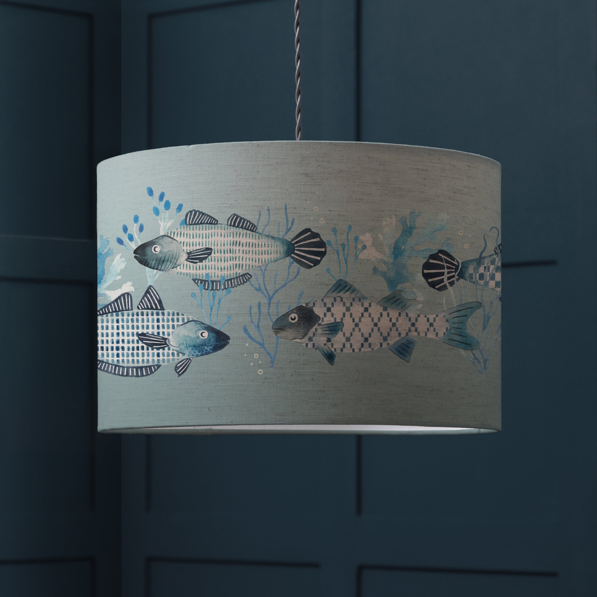 Barbeau Drum Lamp Shade Seafoam (Blue)