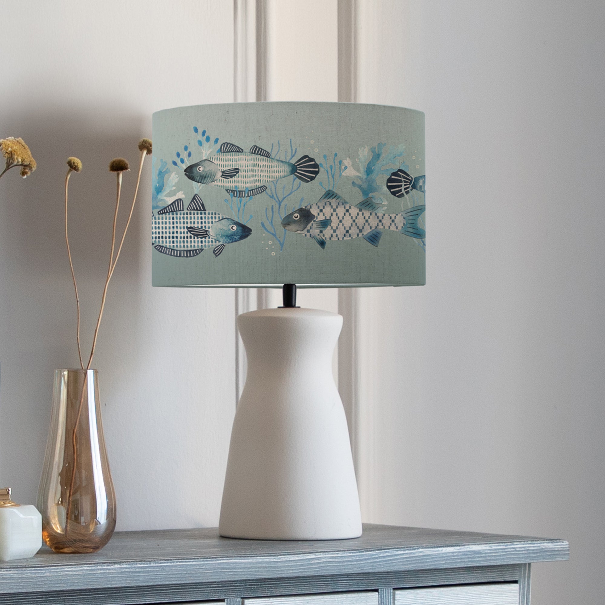 Albury Table Lamp With Barbeau Shade Seafoam Blue
