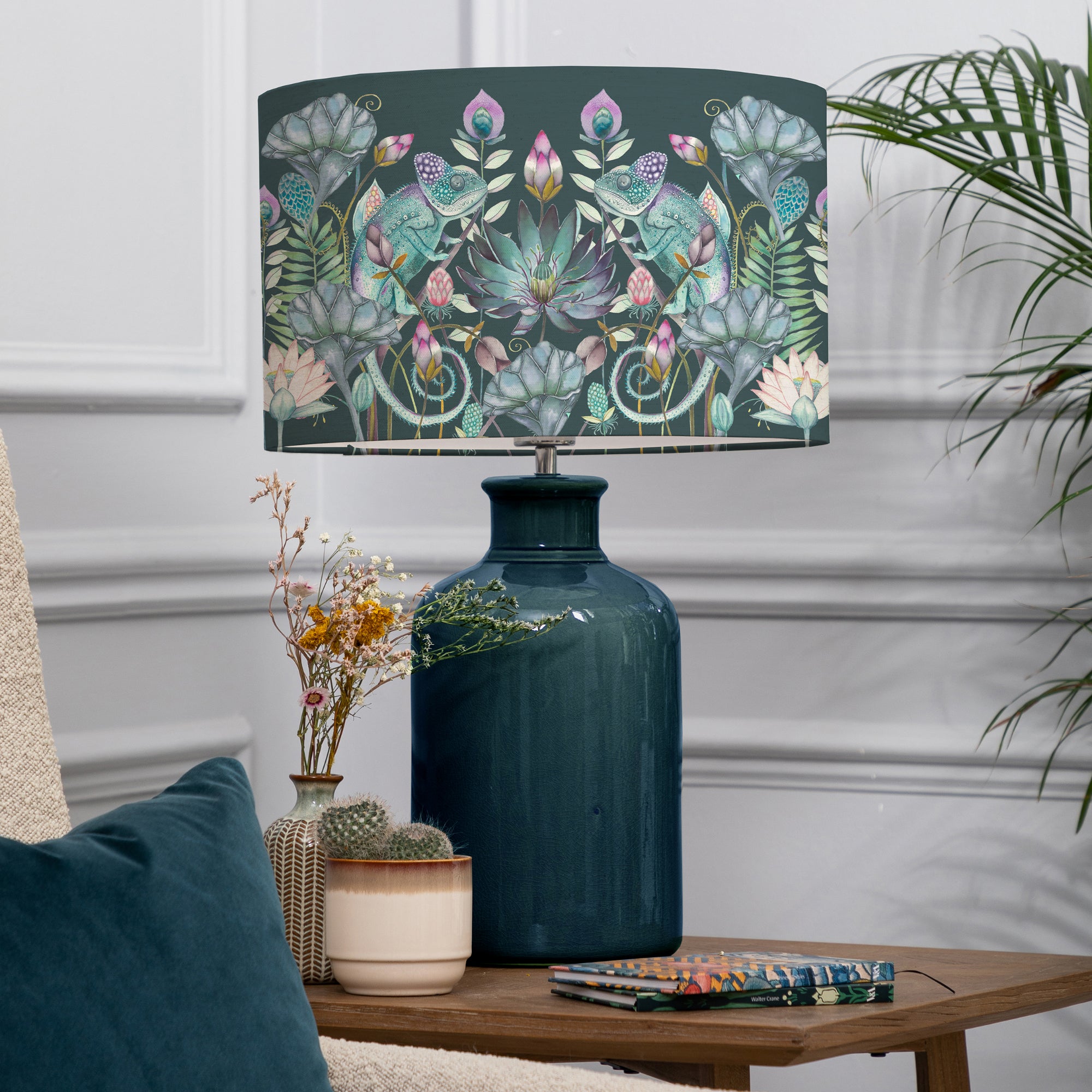 Elspeth Table Lamp with Osawi Shade Osawi Emerald Green