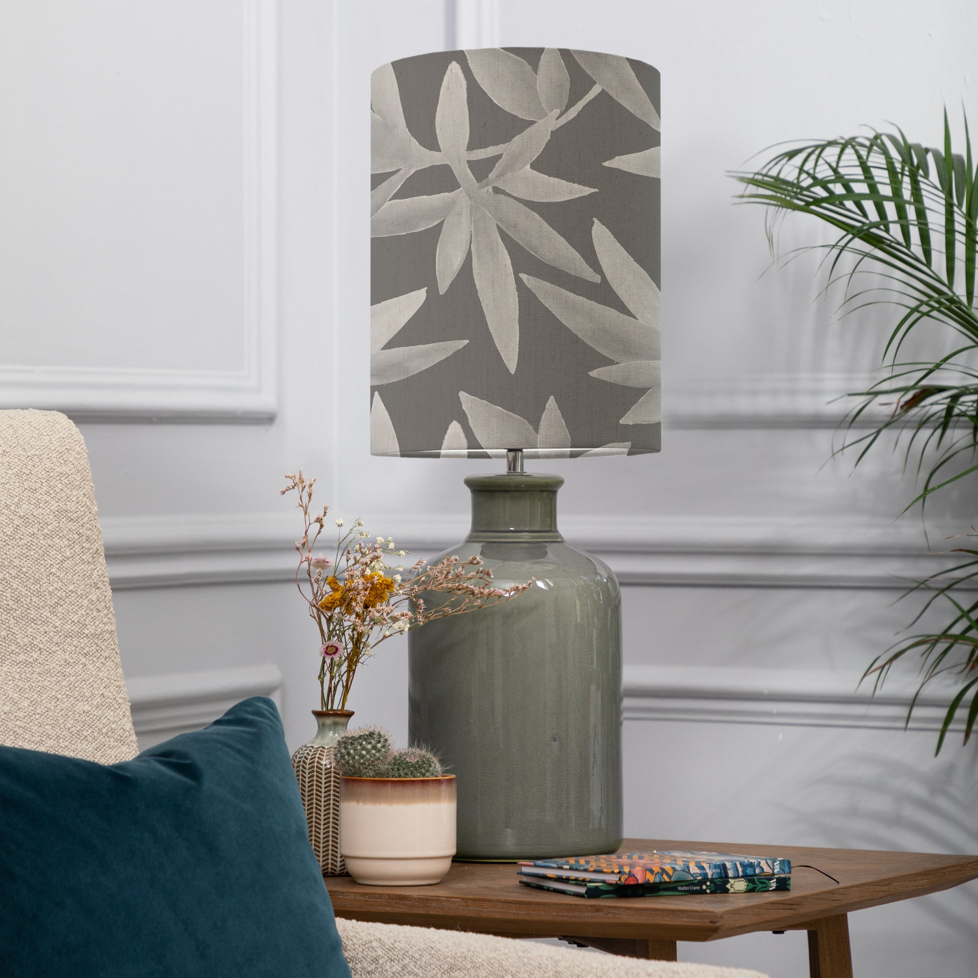 Elspeth Grey Table Lamp with Silverwood Shade Silverwood Frost Grey
