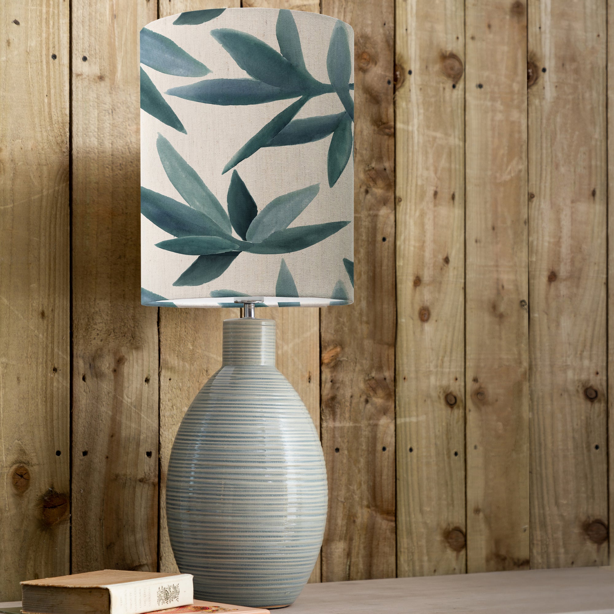 Epona Table Lamp with Silverwood Shade Silverwood River Blue