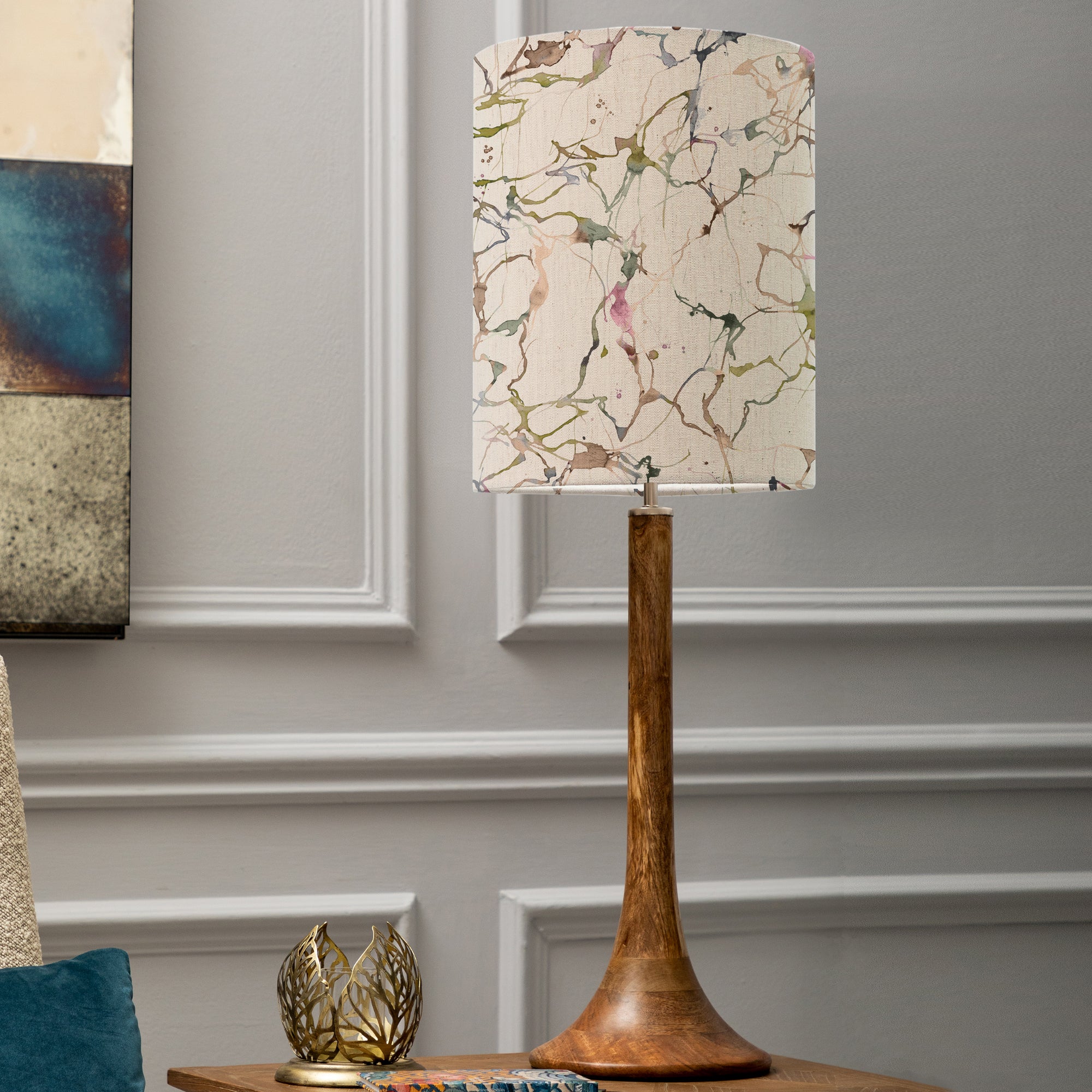 Kinross Large Table Lamp With Carrara Shade Carrara Meadow Green