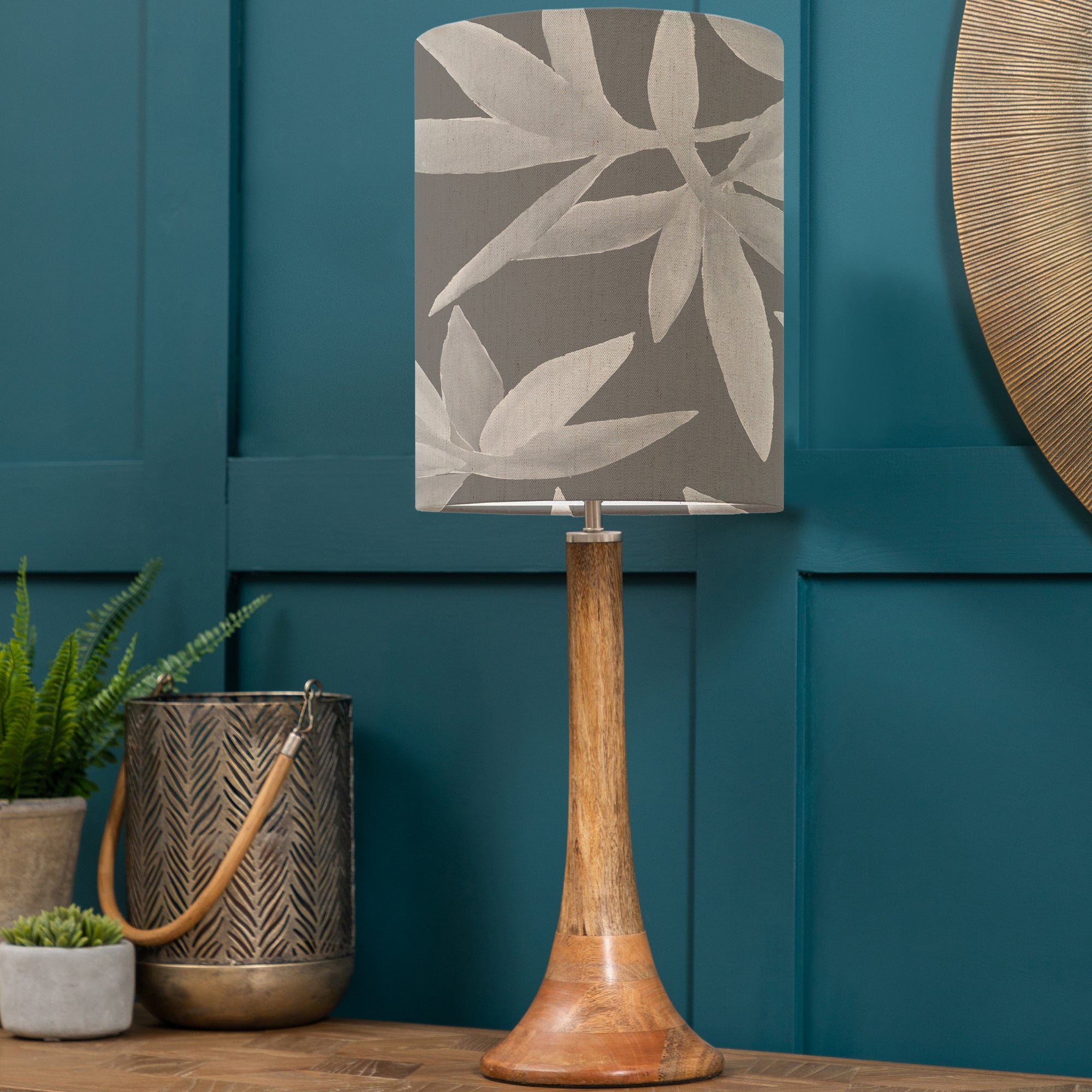 Kinross Table Lamp With Silverwood Shade Silverwood Frost Grey