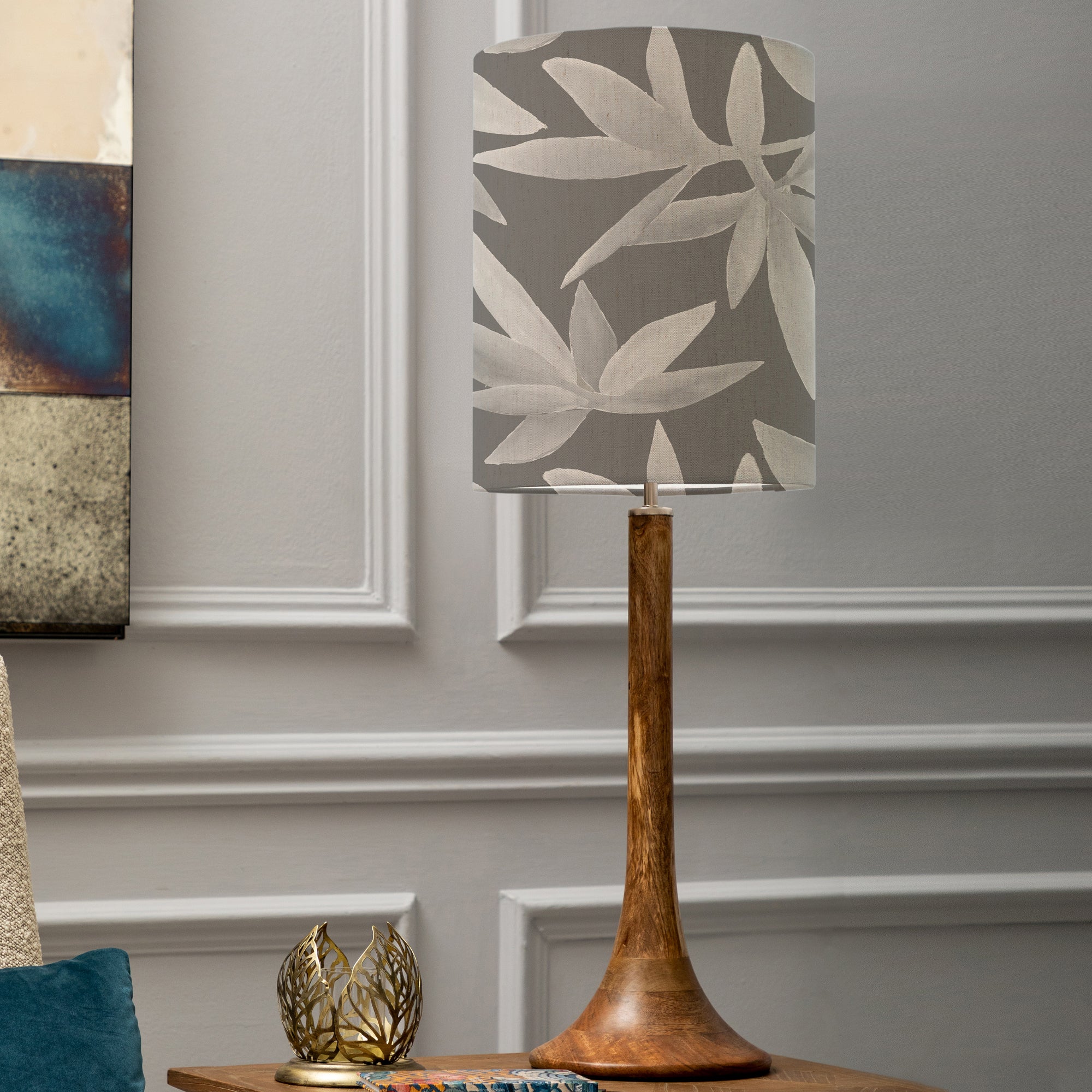 Kinross Large Table Lamp With Silverwood Shade Silverwood Frost Grey