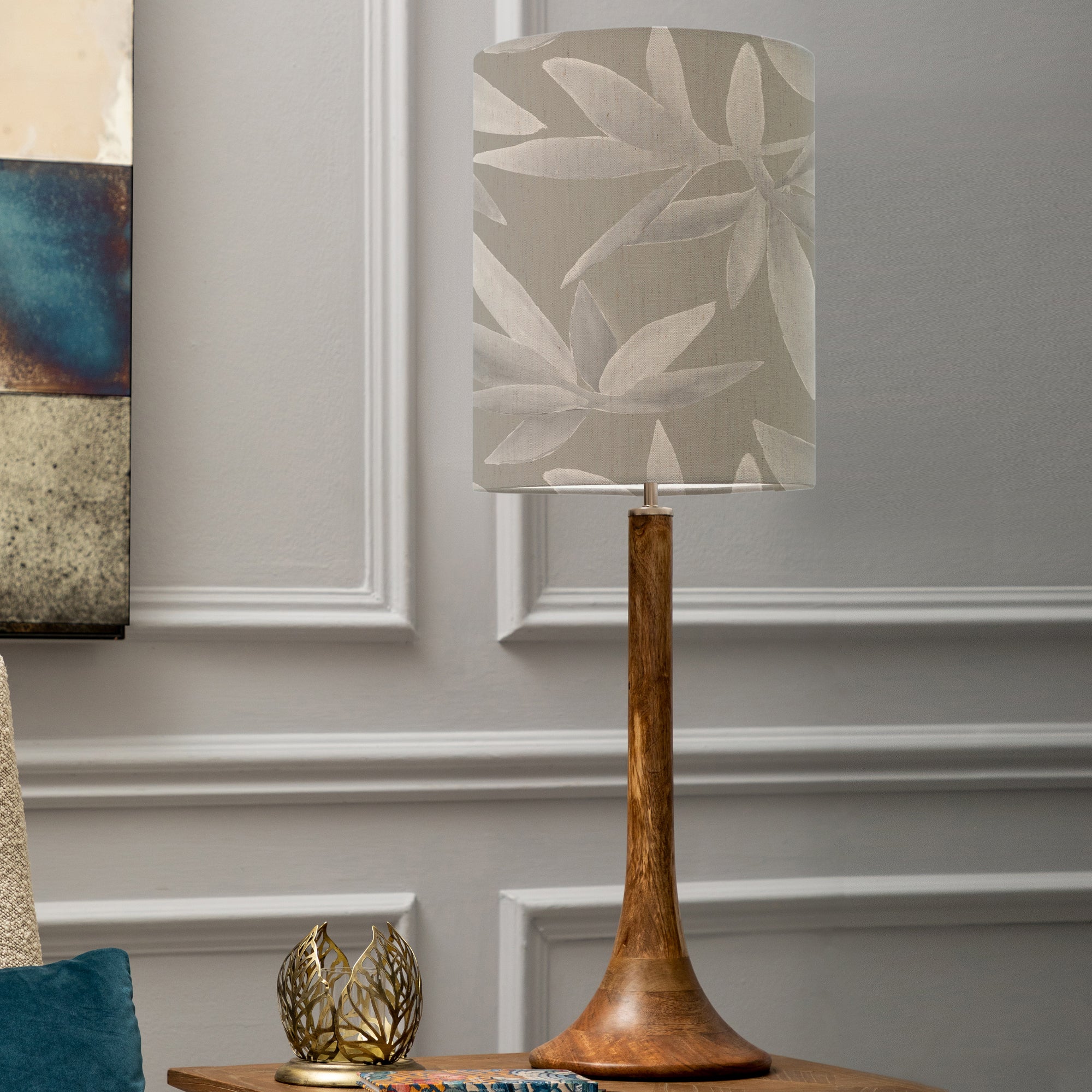 Kinross Large Table Lamp With Silverwood Shade Silverwood Light Grey