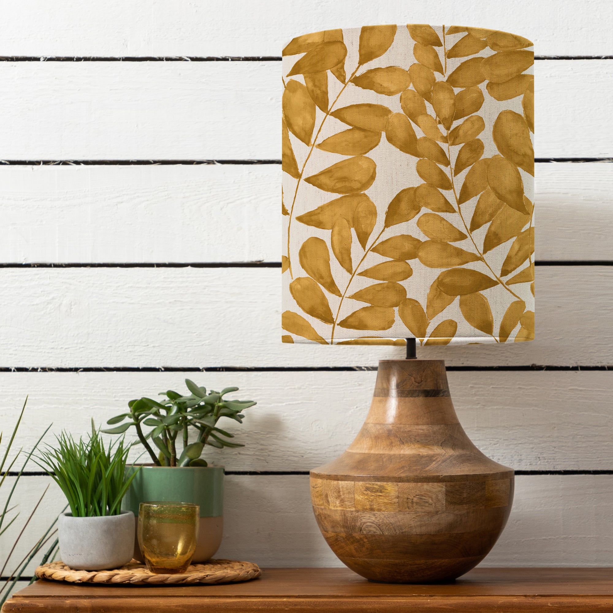 Leven Table Lamp With Rowan Shade Rowan Gold