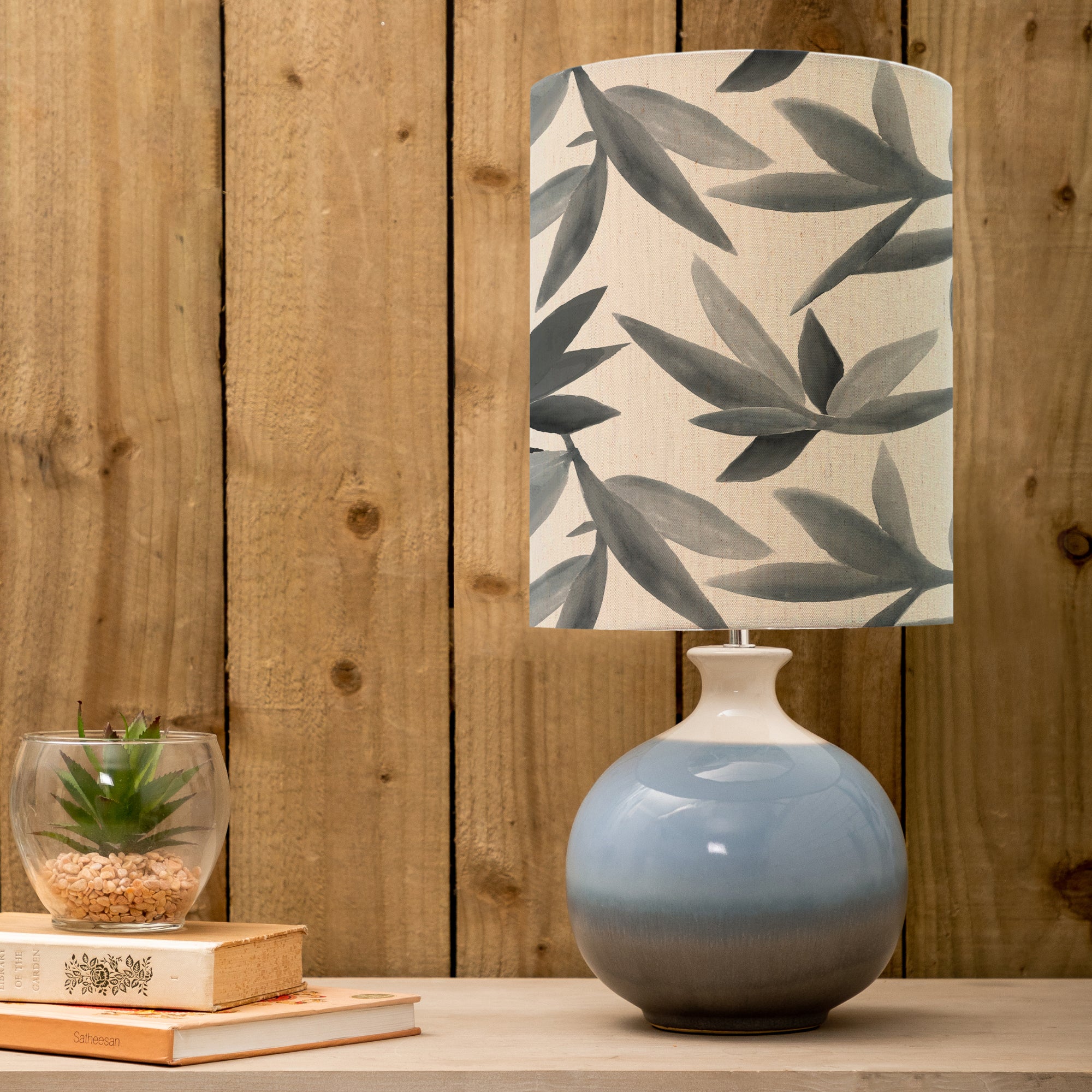 Neso Table Lamp with Silverwood Shade Silverwood Blue Grey