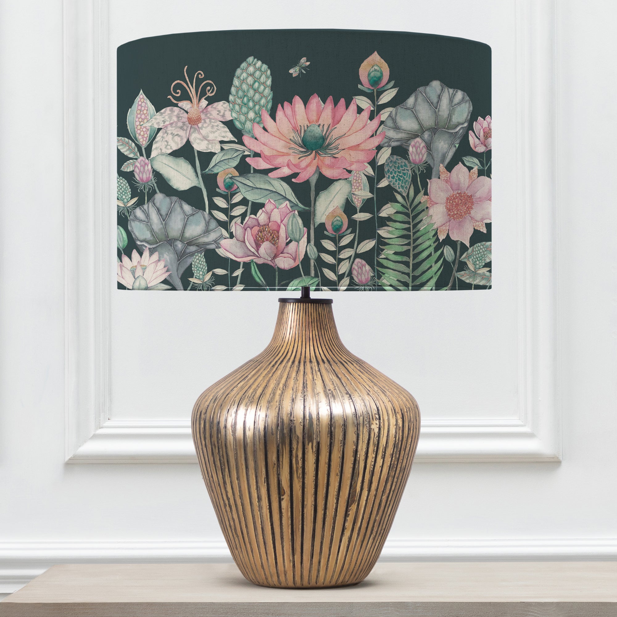 Zelena Table Lamp with Nesidora Shade Emerald