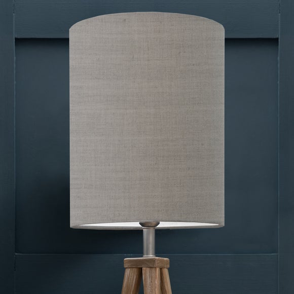 Textured Anna Cylinder Lamp Shade Textured Anna Pebble Grey