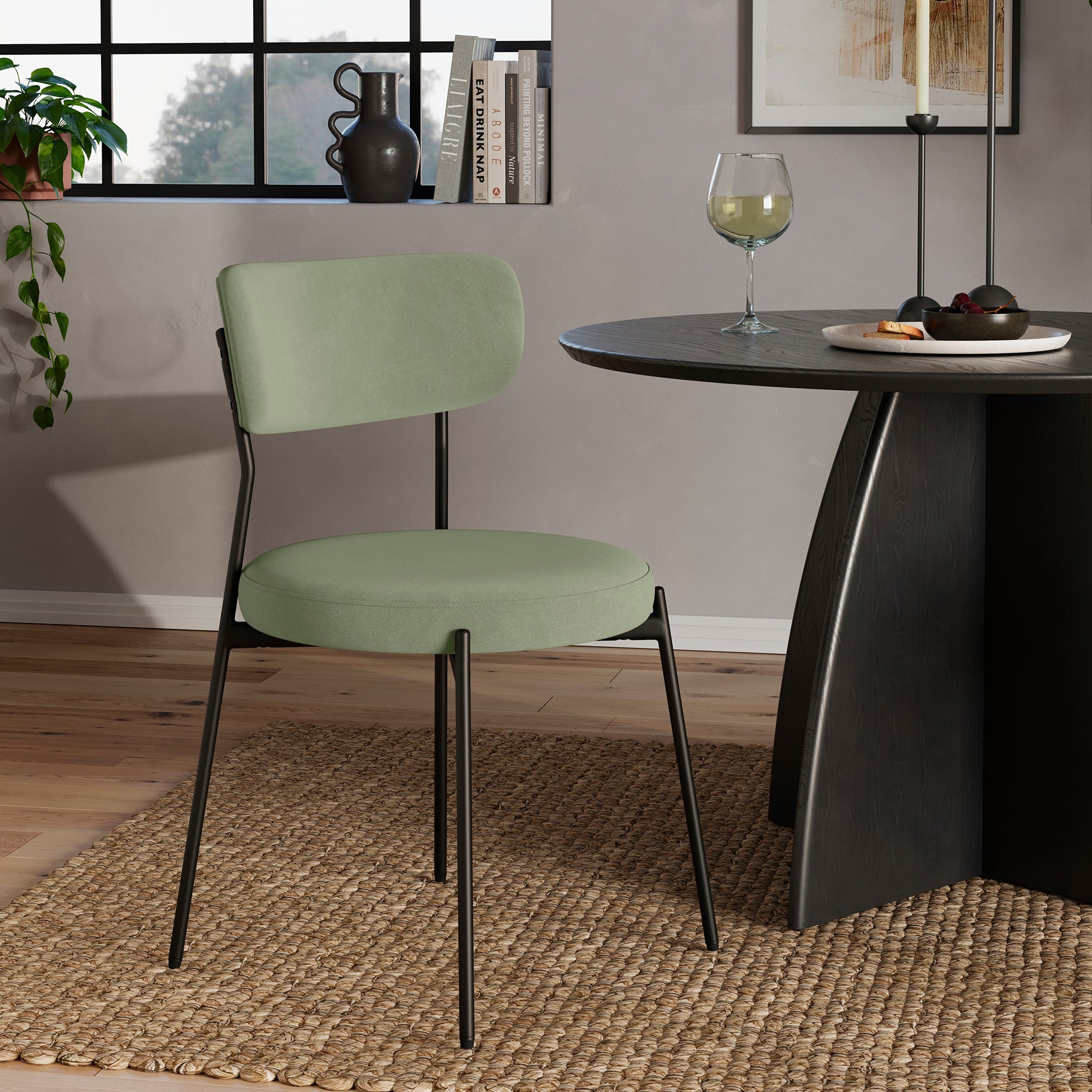 Laine Velvet Dining Chair Sage