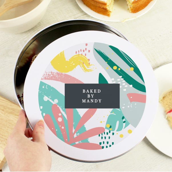 Personalised Abstract Cake Tin  image 1 of 5