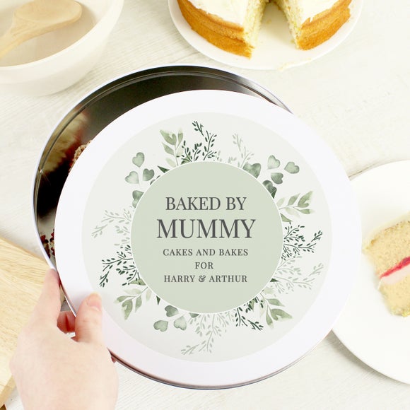 Personalised Botanical Cake Tin Dunelm